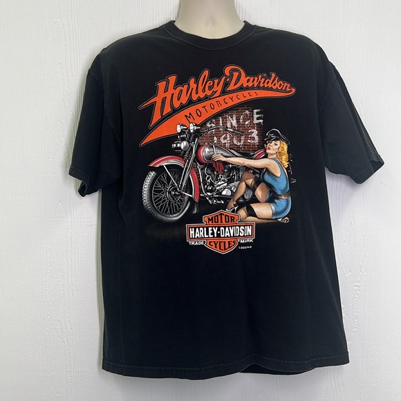 Harley Davidson - 2009 Slidell Louisiana Biker Babe Motorcycle Graphic T XL - Picture 2 of 10